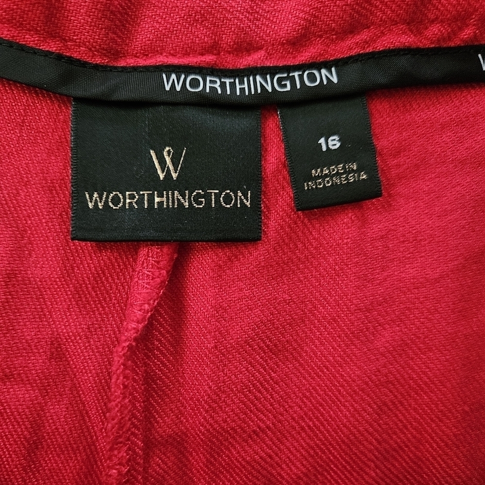 Worthington Women's Red Shorts Linen Blend Size 16 - Picture 6 of 10